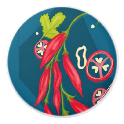 Chilipepers Keramische Knop (Voorkant)