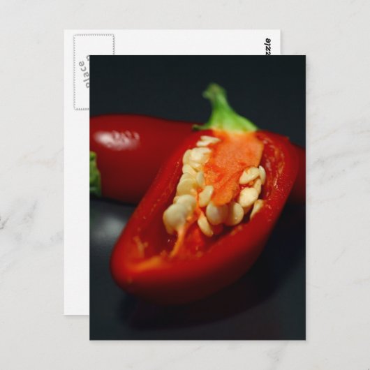 chilipezaad, stilleven briefkaart (Voorkant / Achterkant)