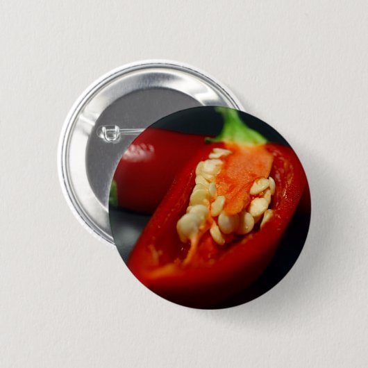 chilipezaad, stilleven ronde button 5,7 cm (Voorkant /achterkant)