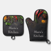 Chili's en Kruiden Ovenwant & Pannenlap Set (Voorkant)