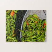 Chili's te koop op de markt legpuzzel (Horizontaal)