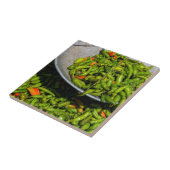 Chili's te koop op de markt tegeltje (Zijkant)