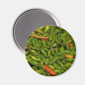 Chili's Te Koop Op Markt Magneet (Voorkant / Achterkant)