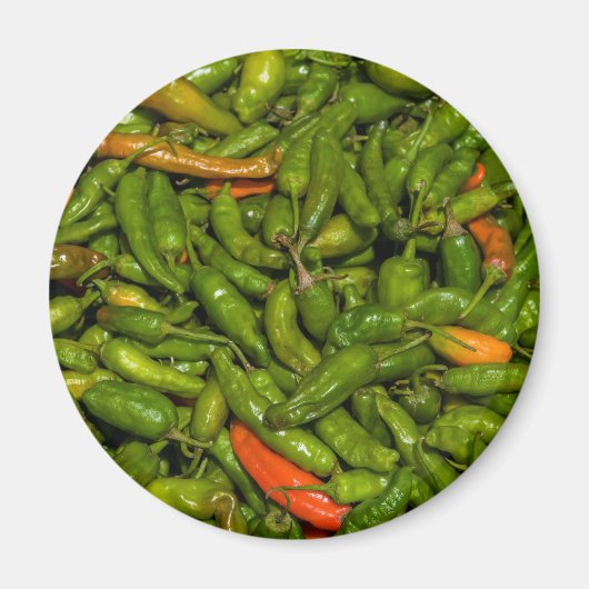 Chili's Te Koop Op Markt Magneet (Voorkant)