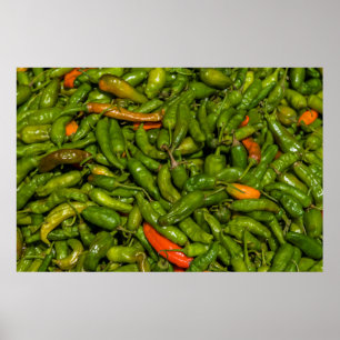 Chili's Te Koop Op Markt Poster