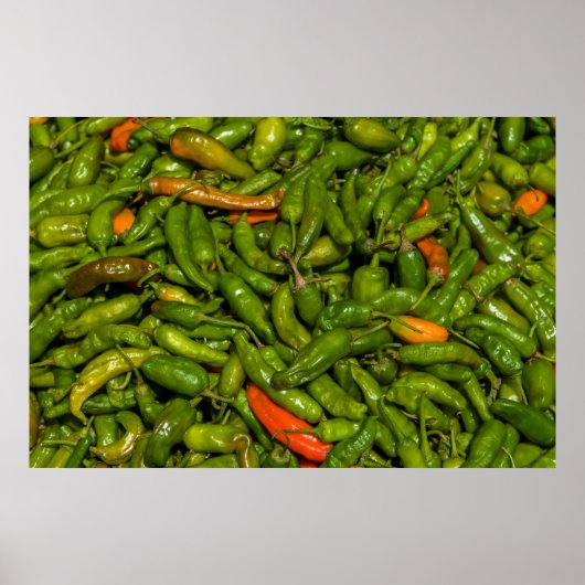 Chili's Te Koop Op Markt Poster (Voorkant)
