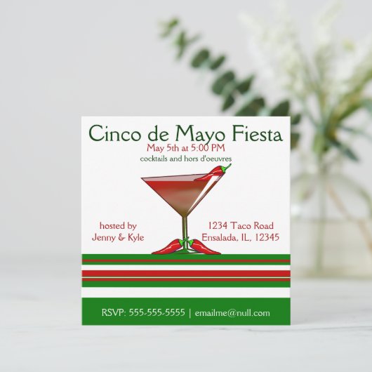Chilitini Cinco de Mayo Fiesta Party Kaart (Staand voorkant)