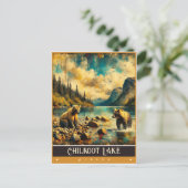 Chilkoot Lake, Alaska | schilderij Briefkaart (Staand voorkant)