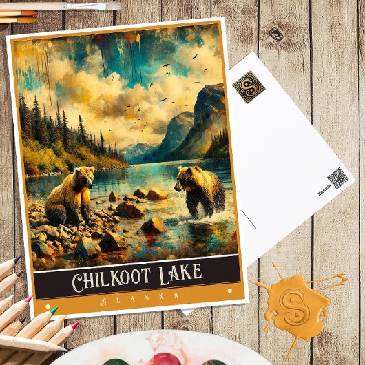 Chilkoot Lake, Alaska | schilderij Briefkaart