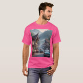 Chill 1970S Padang Panjang Ai Kunstwerk Kleurrijke T-shirt (Voorkant volledig)