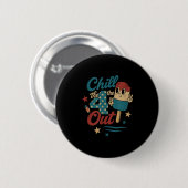 Chill 4th Out - Grappige retro 4 juli ijs Ronde Button 5,7 Cm (Voorkant /achterkant)