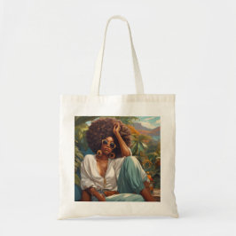 chill afro girl tote bag