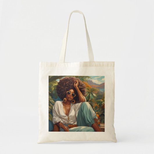 chill afro girl tote bag (Voorkant)