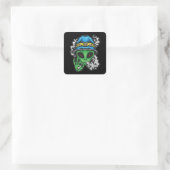 Chill Alien Vierkante Sticker (Tas)