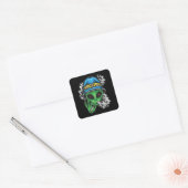 Chill Alien Vierkante Sticker (Envelop)