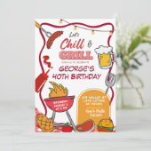 Chill and Grill Volwassen Verjaardag Bier BBQ Kaart (Staand voorkant)