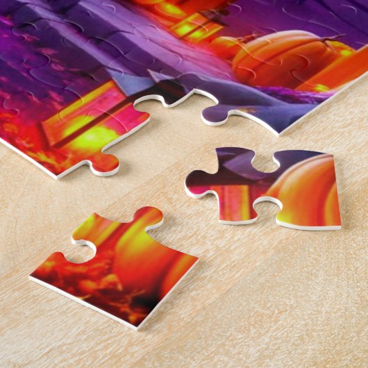 Chill Autumn Vibes met pompoenen en kraaien Legpuzzel (Zijkant)