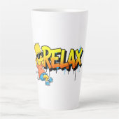 Chill Bart Relax Graffiti Urban Style Graphic Tee Latte Mok (Voorkant)