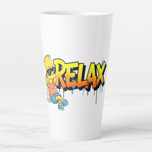 Chill Bart Relax Graffiti Urban Style Graphic Tee Latte Mok (Voorkant)