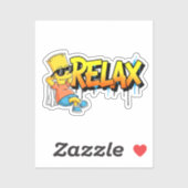 Chill Bart Relax Graffiti Urban Style Graphic Tee Sticker (Vel)
