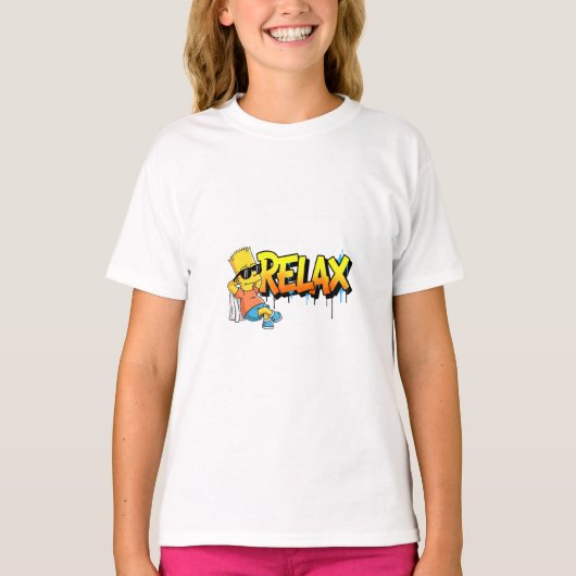 Chill Bart Relax Graffiti Urban Style Graphic Tee T-shirt (Voorkant)