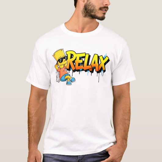 Chill Bart Relax Graffiti Urban Style Graphic Tee T-shirt (Voorkant)