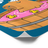 Chill Bath Tub Capybara Sauna 67 Relaxed Animal Fu Poster (Hoek)