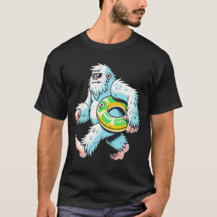 Chill Bigfoot: Zomer Yeti met Floatie Design T-shirt