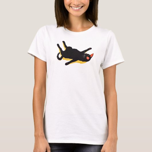 Chill Black Cat Lounging T-shirt (Voorkant)