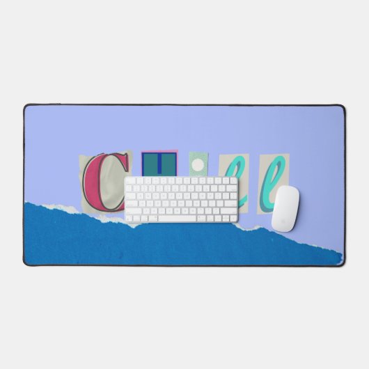 Chill Blue Collage Bureaumat (Keyboard & Muis)