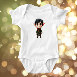 Chill Boy Christmas Elf Baby Bodysuit