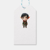 Chill Boy Christmas Elf Kraft Gift Labels Cadeaulabel (Voorkant)