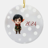 Chill Boy Kerst Elf Keramisch Ornament (Voorkant)