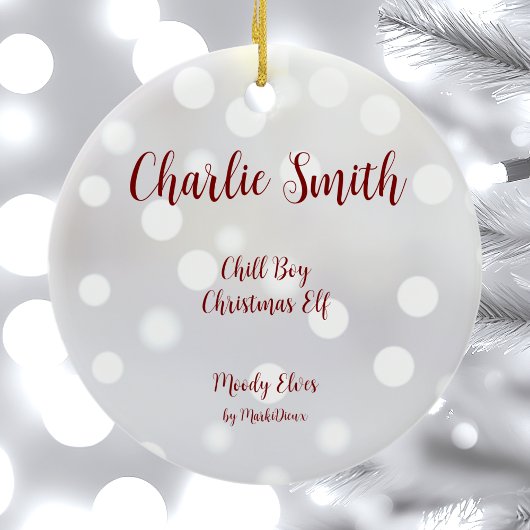 Chill Boy Kerst Elf Keramisch Ornament