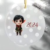 Chill Boy Kerst Elf Keramisch Ornament