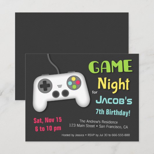 Chill Boys Video Game Night Verjaardagsfeest Kaart (Voorkant / Achterkant)