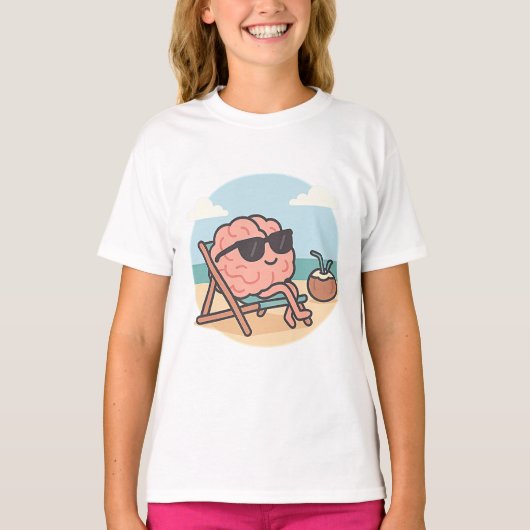 Chill Brain Beach Vibes T-shirt Funny Smart Girl (Voorkant)