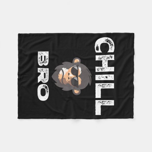 Chill Bro - Funny Monkey With Cool Slogan Gift Fleece Deken (Voorkant (Horizontaal))