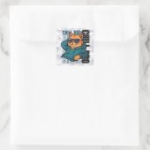 Chill Bro Kat Vierkante Sticker (Tas)