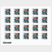 Chill Bro Kat Vierkante Sticker (Vel)