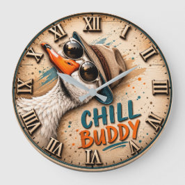 Chill Buddy Funny Goose  Grote Klok