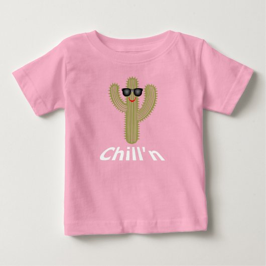 Chill Cactus Design - Baby Fine Jersey T-Shirt (Voorkant)