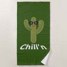 Chill Cactus Design - Beach Towel