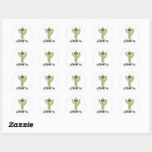 Chill Cactus Design - Classic Round Sticker, Glo Ronde Sticker (Vel)