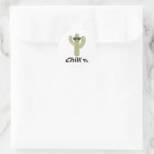 Chill Cactus Design - Classic Round Sticker, Glo Ronde Sticker (Tas)