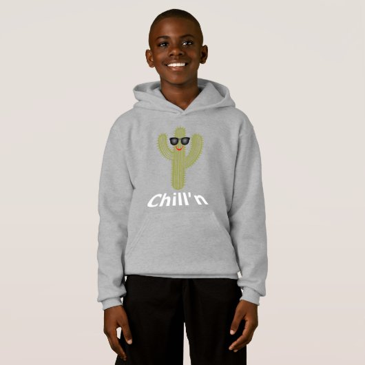 Chill Cactus Design - Kinderen Pullover Hoodie (Voorkant volledig)