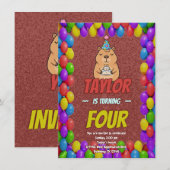 Chill Capybara Adult Birthday Invite Kaart (Voorkant / Achterkant)