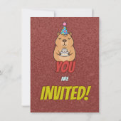 Chill Capybara Adult Birthday Invite Kaart (Achterkant)