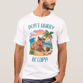 Chill Capybara Beach Vibes - Haast je niet om capy T-shirt (Voorkant)