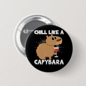 Chill Capybara Cute Animal Lover Ronde Button 5,7 Cm (Voorkant /achterkant)